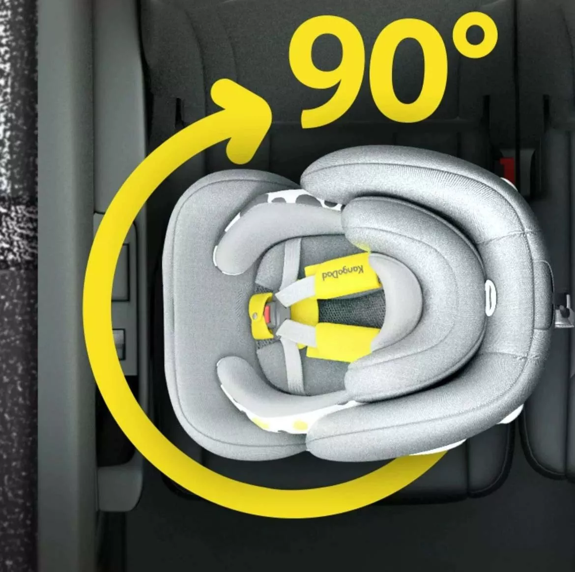 Kango Dad Modern 360° Rotating Car Seat | From Newborn to Toddler | Isofix & Belt Compatible