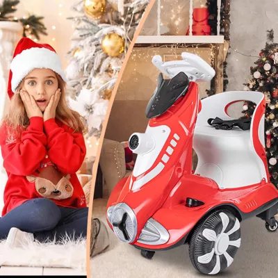 Ride-On Car for Kids with Bubble Maker – Dual Drive Electric Vehicle for Toddlers, Music, LED Lights, 360° Wheels, Safe Belt, Ages 3–5