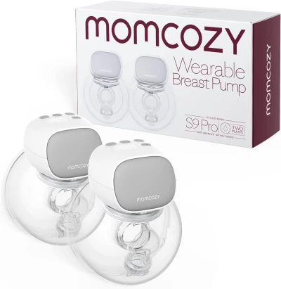 Momcozy S9 Pro Hands-Free Wearable Breast Pump, Electric Pump with 2 Modes & 9 Suction Levels, Long Battery Life, Portable & Quiet, 24mm