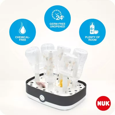 NUK Vario Express Bottle Steriliser, Steam Sterilizer, Upto 6 Bottles in 6 Minutes