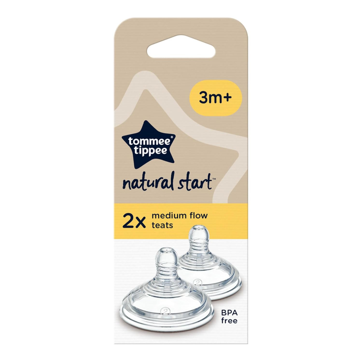 Natural Start Baby Bottle Teat Medium Flow 3+