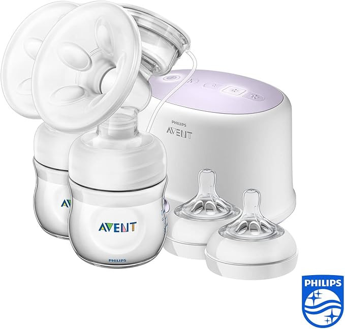 Philips Avent Double Electric Breast Pump – Comfort, Portability & BPA-Free Design (SCF334/04)