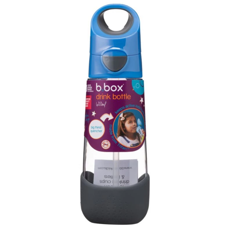B.Box Tritan Kids Water Bottle 600ml | Leakproof, Easy Grip, Durable Straw Drink Bottle for School & Everyday Use