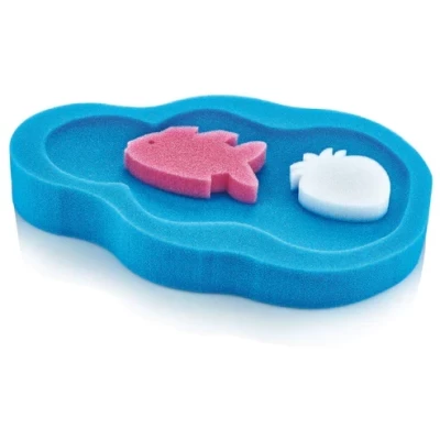 BabyJem Baby Bath Sponge, 0+ Months, Blue, Yellow