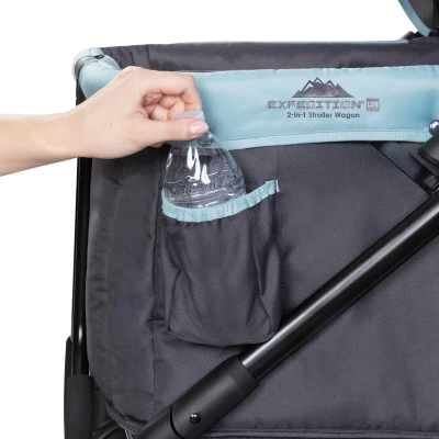 Expedition Double Stroller Wagon | 2-Seater Push & Pull Wagon with Canopy, Large Storage & 3-Point Harness, 6m+