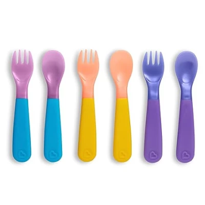 Munchkin ColorReveal Color Changing Toddler Forks and Spoons, 6 Pack, 12m+