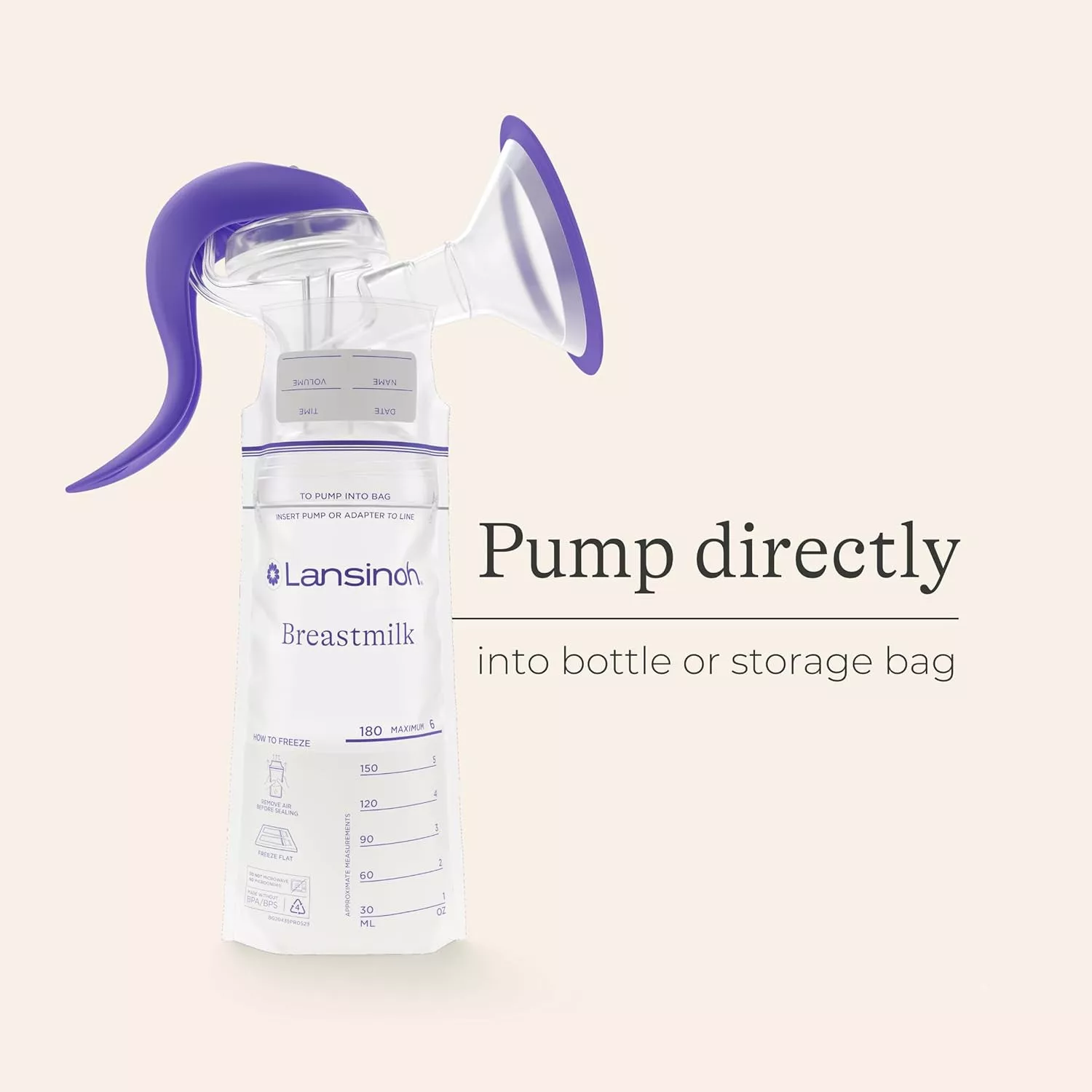 Lansinoh Manual Breast Pump with Stimulation and Expression Modes for Efficient Pumping