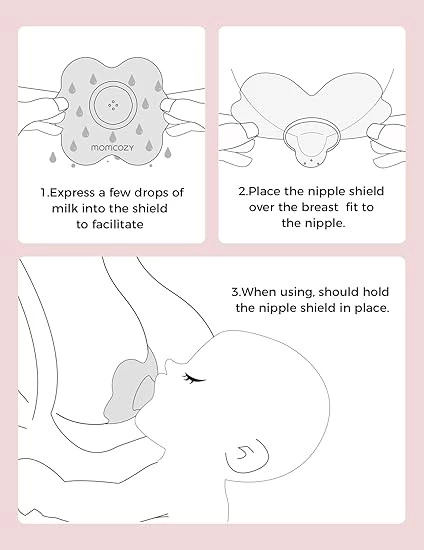 Momcozy Nipple Shield, Floral Contact Nipple Shield for Breastfeeding Moms, 2 Pcs, 20mm