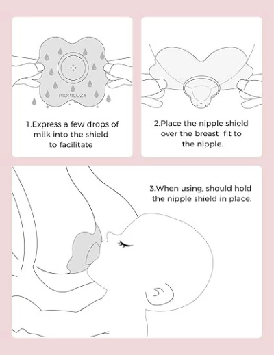 Momcozy Nipple Shield, Floral Contact Nipple Shield for Breastfeeding Moms, 2 Pcs, 20mm