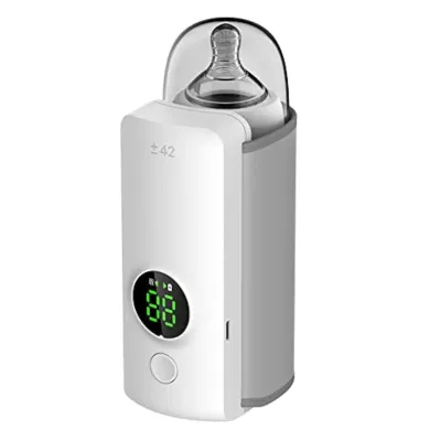 Rechargeable Baby Bottle Warmer Portable, 6 Temperature Setting Warmer with LED Display, Temperature Adjustable, Portable Bottle Warmer for Travel