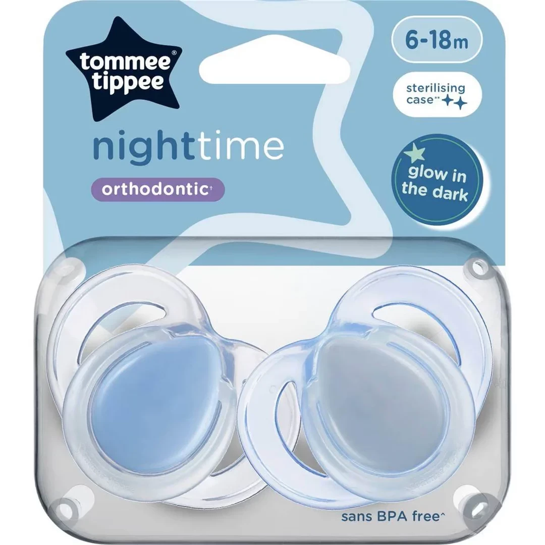 Tommee Tippee Night Time Pacifier, 2 pack soother for babies