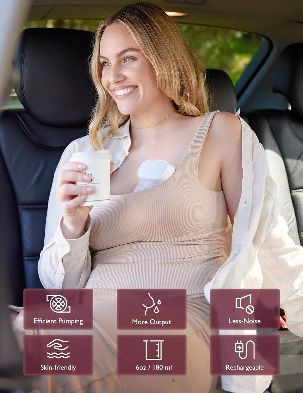 Momcozy S9 Pro Hands-Free Wearable Breast Pump, Electric Pump with 2 Modes & 9 Suction Levels, Long Battery Life, Portable & Quiet, 24mm