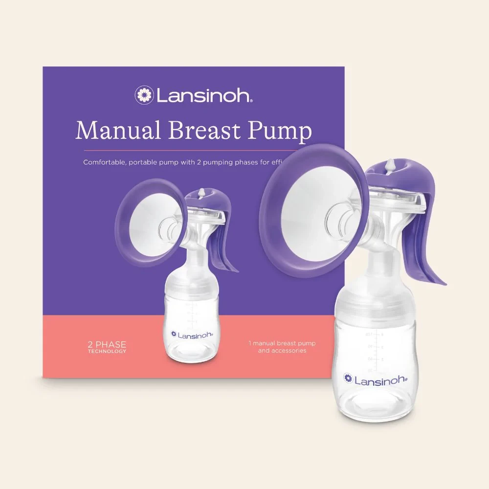 Lansinoh Manual Breast Pump with Stimulation and Expression Modes for Efficient Pumping