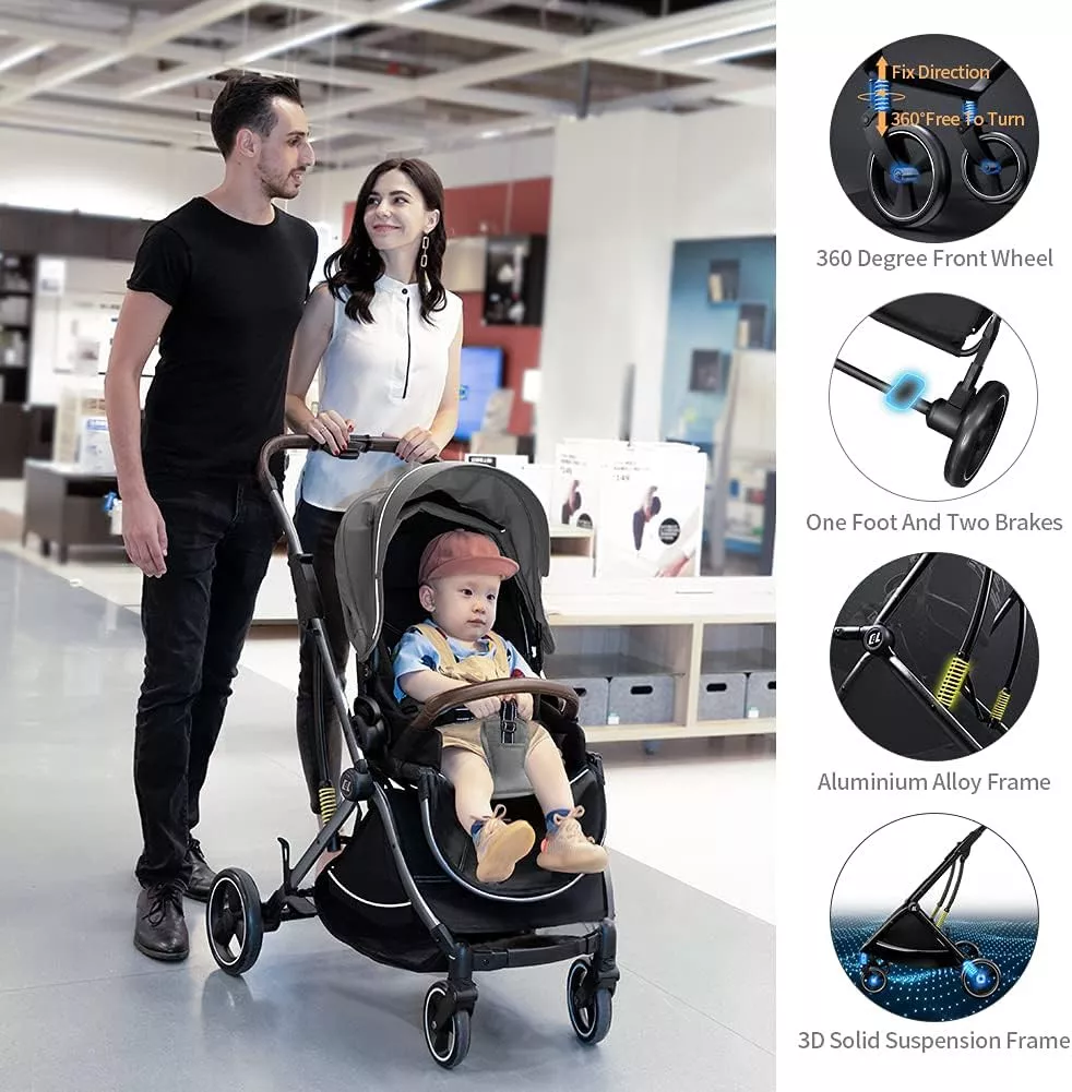 Coballe Baby Stroller, 3 in 1 - Blue