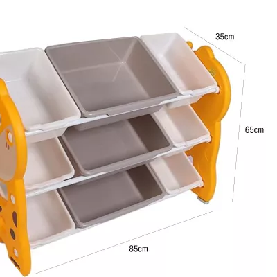Toy Storage Organizer Rack with Bins, Multifunctional Bookshelf for Toddlers & Kids | 85x34x65 cm