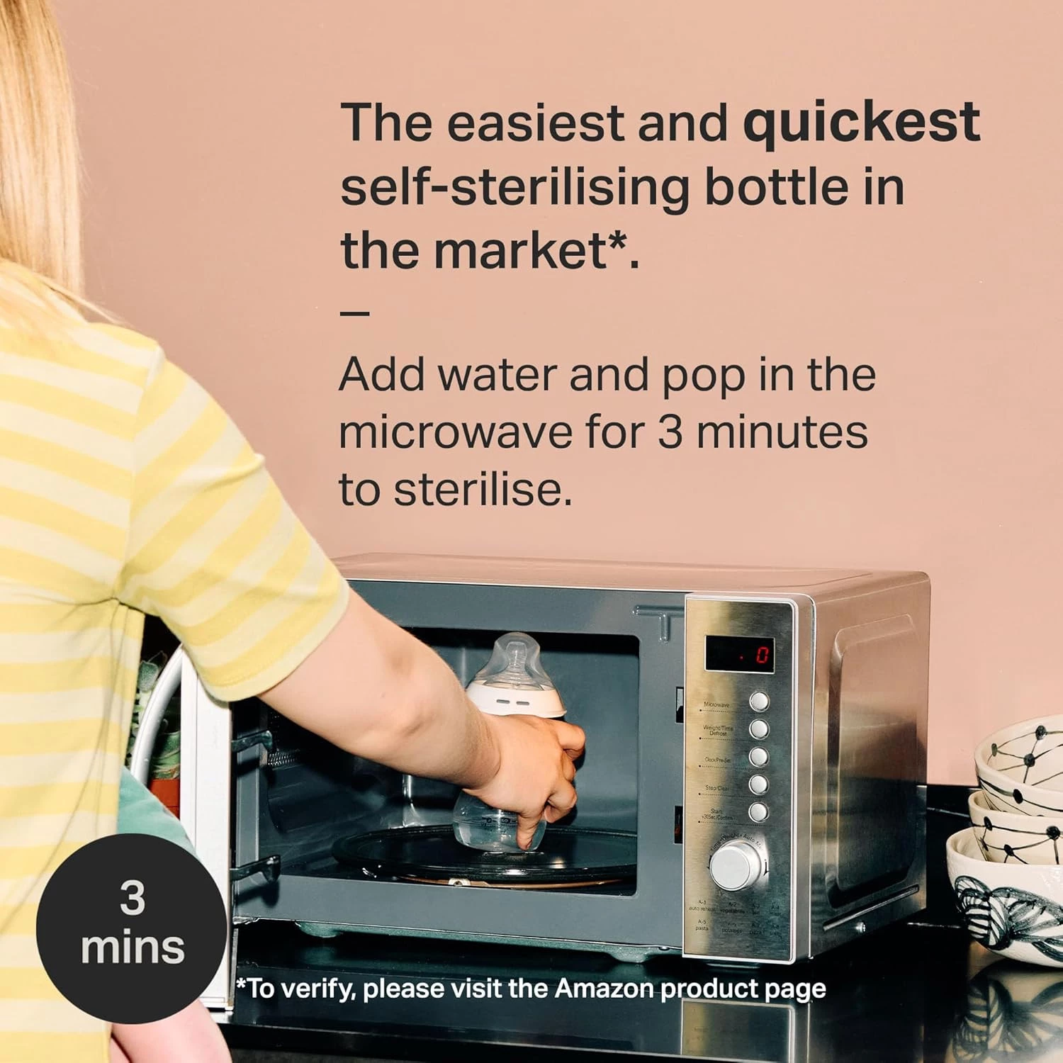 Tommee Tippee Natural Start Glass Newborn Starter Set, 150ml and 250ml Anti-Colic Baby Bottles, 0 to 6 Months