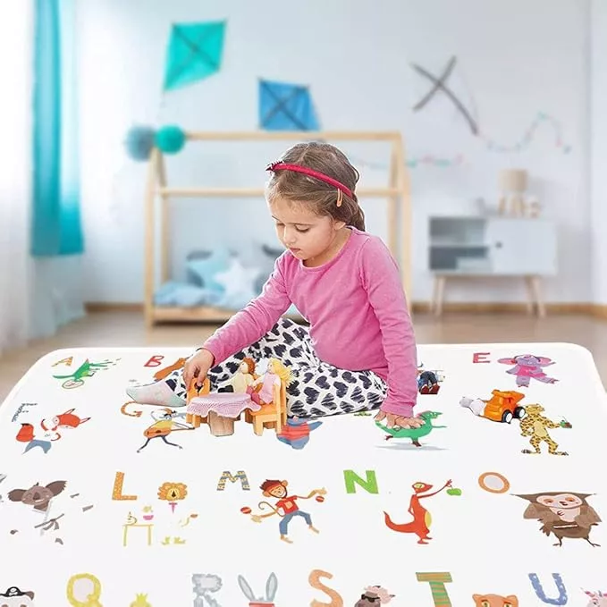 Modern Kids Non-Slip Floor Playmat with Kid-friendly Prints | Different Sizes and Prints