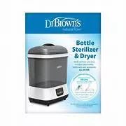 Dr. Brown Baby Bottle Sterilizer and Dryer with HEPA Filters – 3-in-1 Steam Sterilize, Dry, Auto Shut-Off & 24-Hour Storage