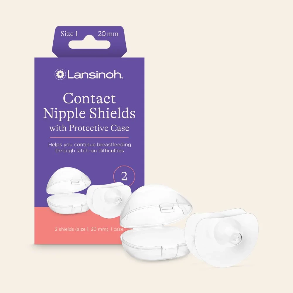 Lansinoh  Contact Nipple Shield for Breastfeeding, Nipple Shield with Protective Case | 2pcs
