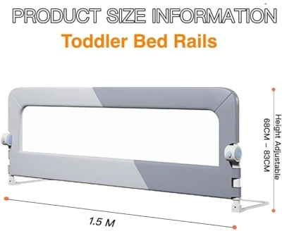 Foldable Toddler Bed Rail Guard with Adjustable Height | Baby Safety Bed Fence for Twin, Full, Queen & King Beds