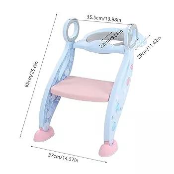 2-in-1 Potty Training Seat with Step Ladder, and Handle for Toddlers – Kids Toilet Trainer for Boys & Girls