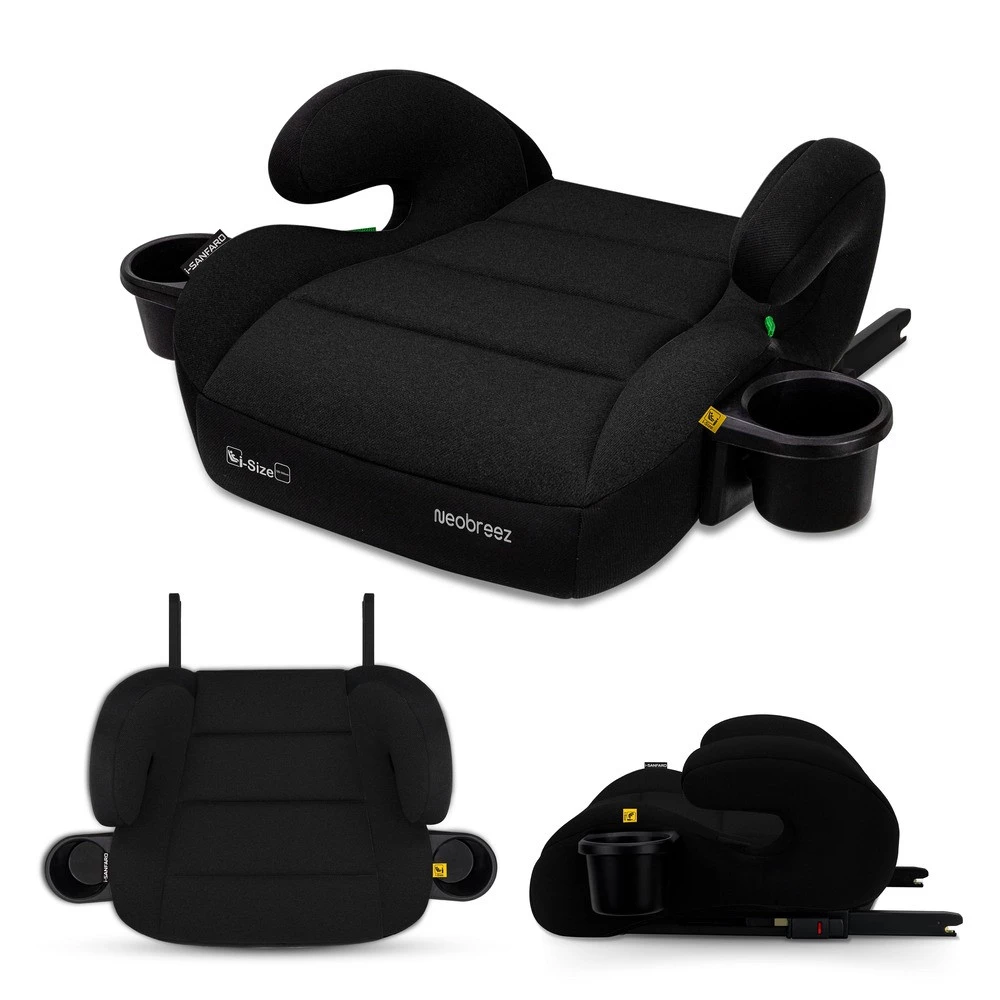 Neobreez i-SANFARO i-Size ISOFIX Backless Booster Car Seat,Double Padded Foam,Compact,Kids Car Seat,2 Cup Holder,ECER129(6-12yrs,125-150cm,22-36kg)