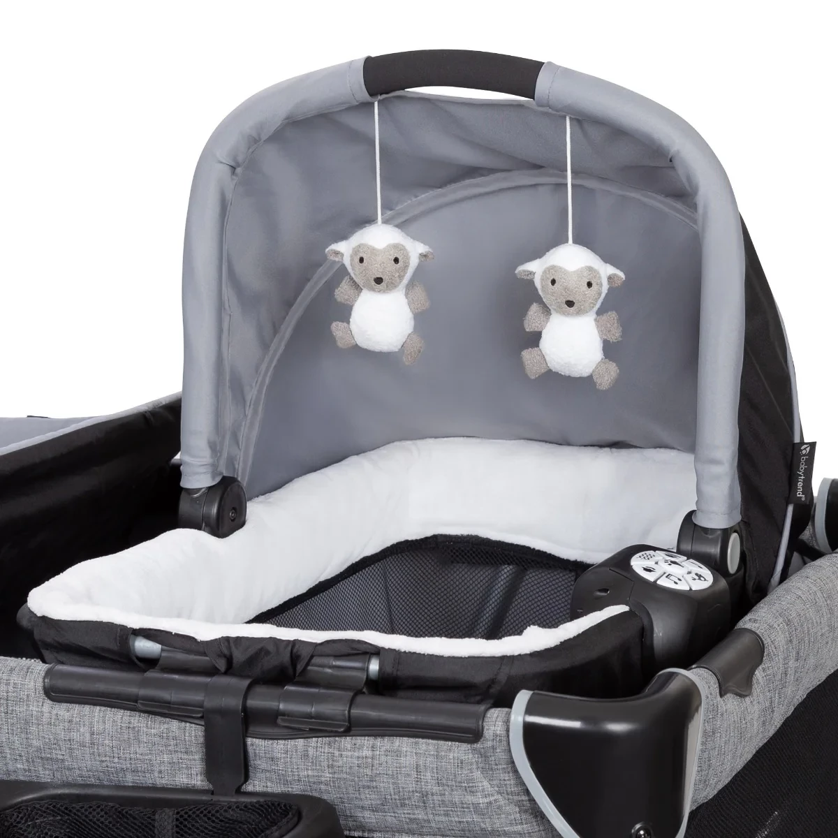 4-in-1 Convertible Twins Baby Playpen with Bassinet, Changing Table & Traveling Tote Bag, Portable Playard with Canopy, Wheel & Storage Organizer