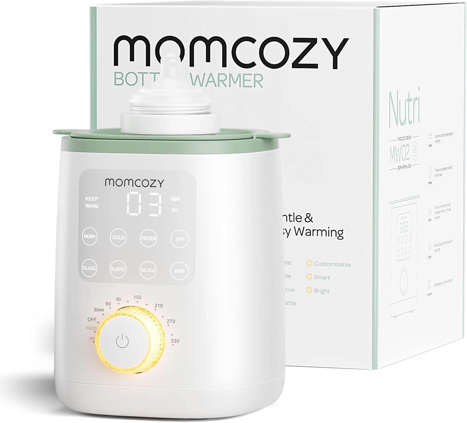 Momcozy Nutri Bottle Warmer – 9-in-1 Baby Bottle Warmer with Night Light & Precise Temperature Control