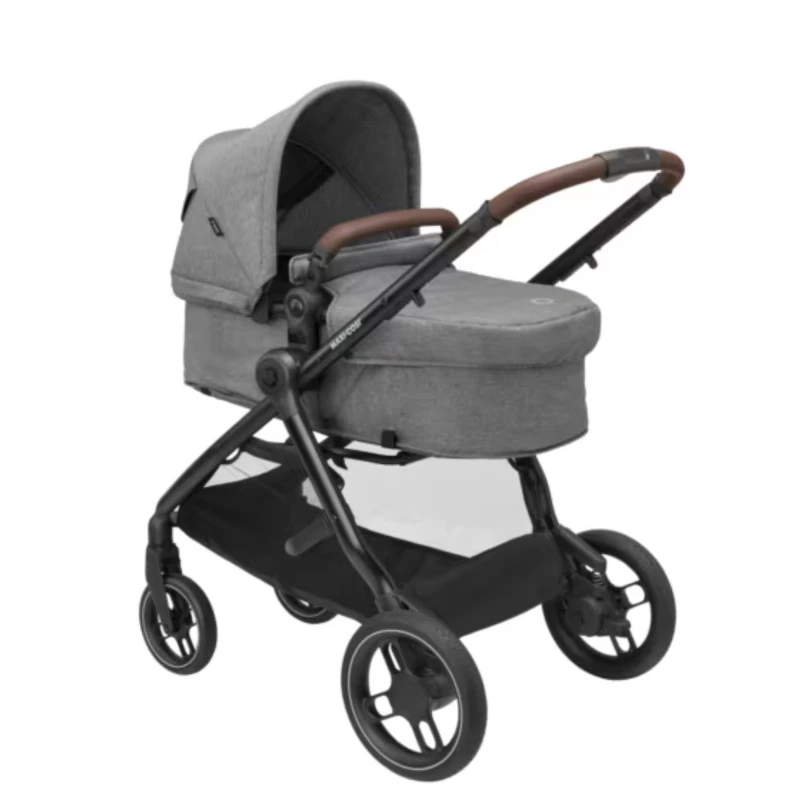 Maxi-Cosi Zelia S Trio 3-in-1 Travel System – Lightweight Reversible Stroller, 2-in-1 Carrycot Seat, CabrioFix S i-Size Car Seat & Nursery Bag