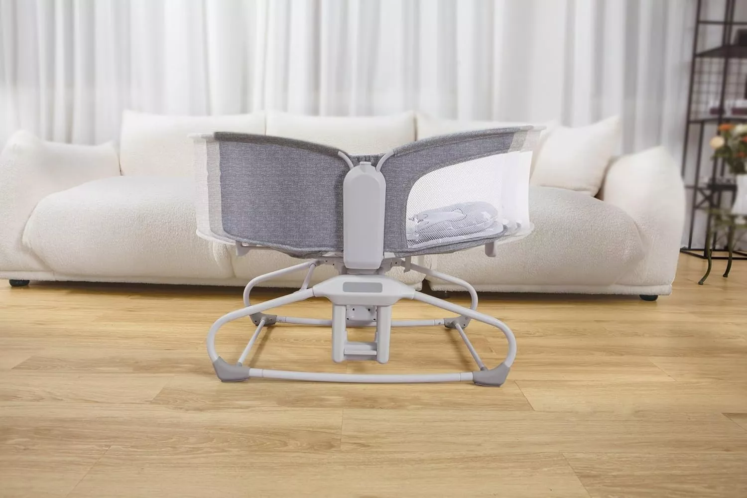 Mastela 4-in-1 Baby Cradle Automatic Electric Swing with 5-Point Harness, 360° Rotation, Soft Headrest & Removable Mosquito Net for Babies 0 to 18kg