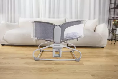 Mastela 4-in-1 Baby Cradle Automatic Electric Swing with 5-Point Harness, 360° Rotation, Soft Headrest & Removable Mosquito Net for Babies 0 to 18kg