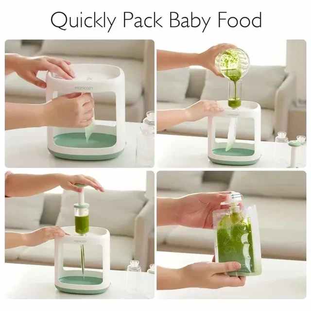 Momcozy Squeeze Station,Baby Food Maker&Pouch Filler for Homemade Baby Puree, BPA-Free, Dishwasher Safe, with Reusable Baby Food Pouches for Babies & Toddlers