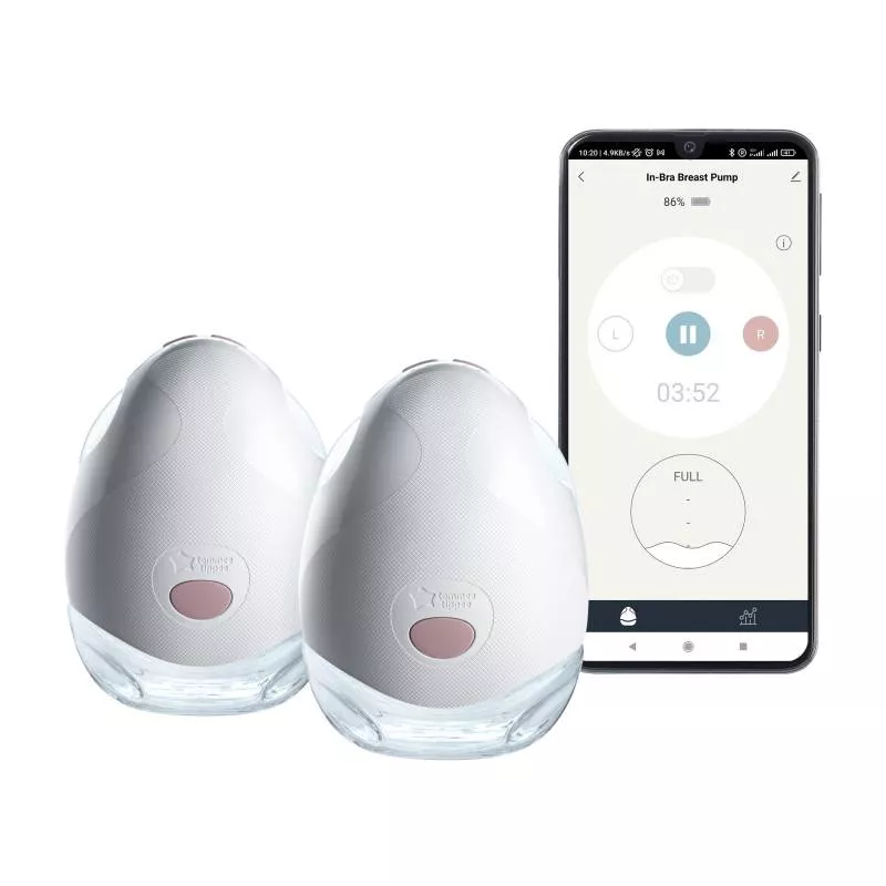 Tommee Tippee Double Electric Wearable Breast Pump, Hands-Free, In-Bra Breastfeeding Pump, Portable, Quiet