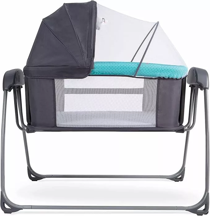 Mastela Deluxe 4-in-1 Baby Bassinet, Cradle Swing & Sleeper with Mosquito Net – 5 Swing Speeds, Timer, USB/Battery Powered – Newborn to 36 Months