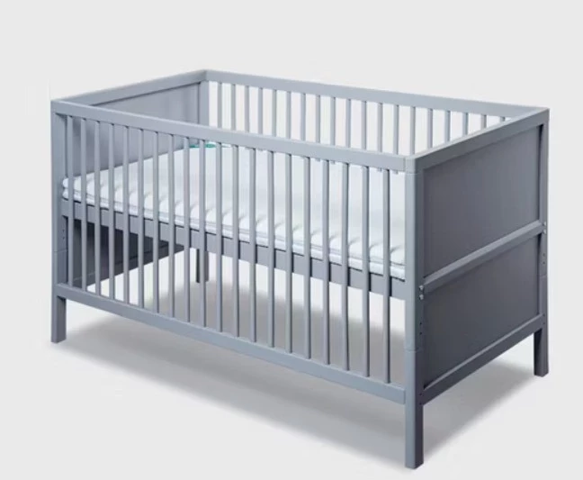 Grey Wooden Baby Cot