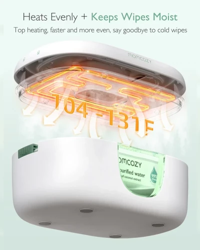 Momcozy Large Capacity Baby Wipe Warmer with Top Heating & Adjustable Night Light