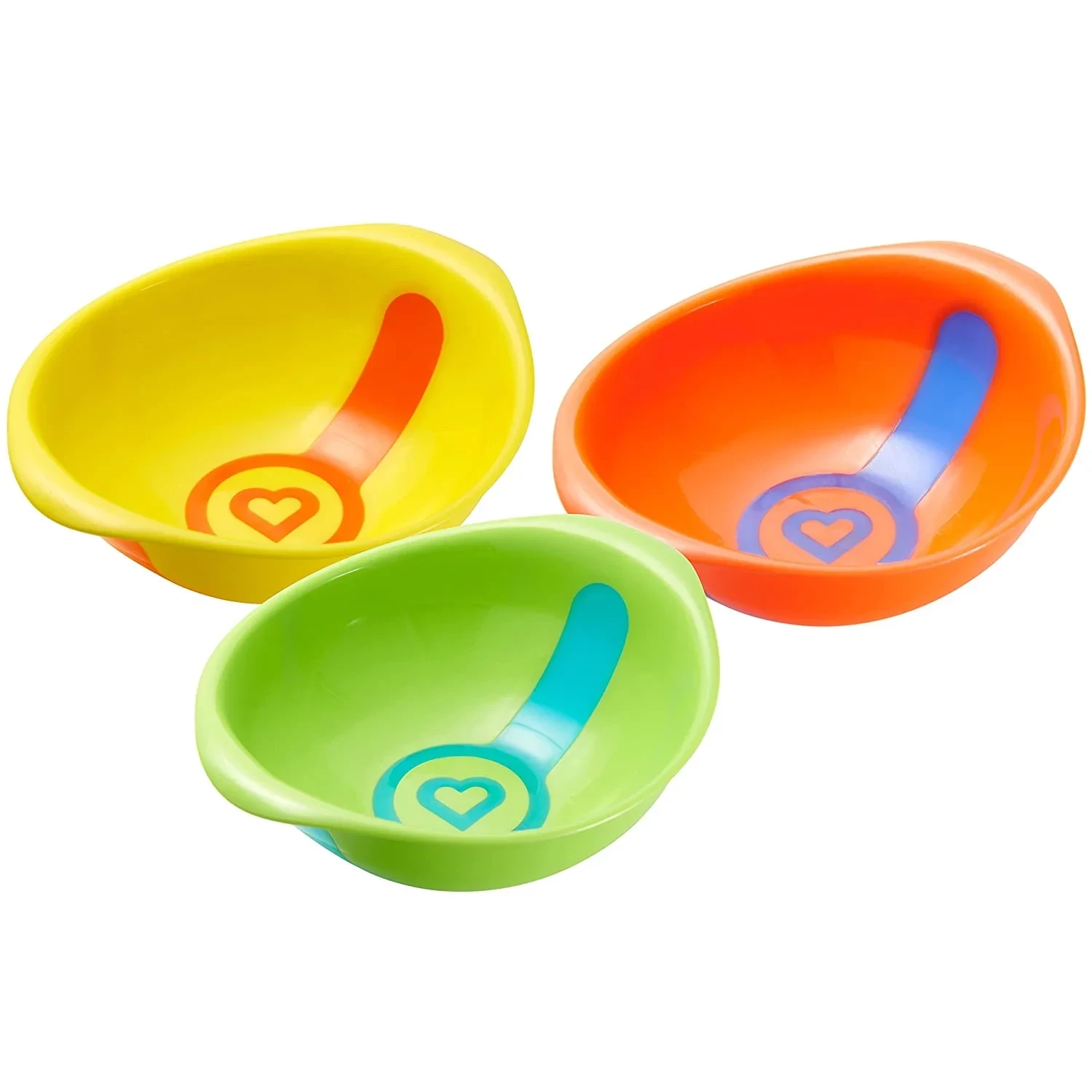 Munchkin White Hot Toddler Bowls | Baby and Toddler Feeding Bowl, 6m+, Baby Weaning Set, 3 Pack
