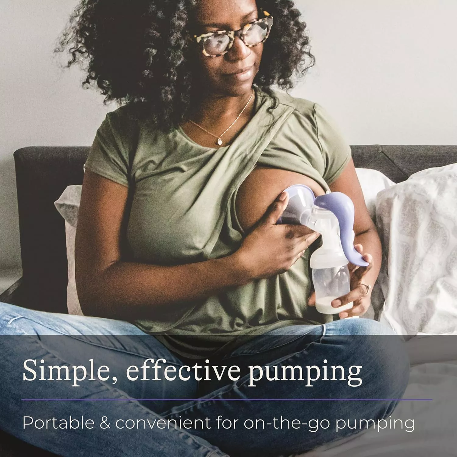 Lansinoh Manual Breast Pump with Stimulation and Expression Modes for Efficient Pumping