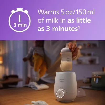 Philips Avent Premium Fast Bottle Warmer, Fast, Safe & Gentle Warming for Milk and Baby Food