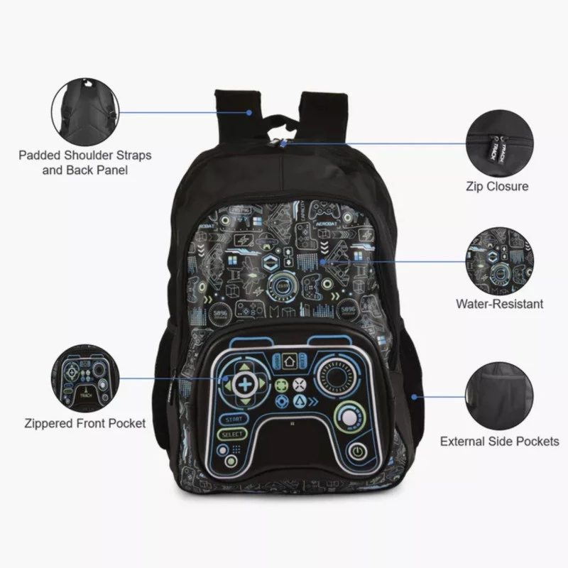 Smiggle Waterproof 4-Piece School Bag Set for Primary Kids | Backpack with Pencil box, Lunchbox, and Water Bottle | 18inch