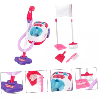 Toddler Vacuum Cleaner Toy Set, Kids Housekeeping Cleaning Toys for Boys & Girls with Pretend Play Cordless Vacuum, Broom, Brush & Dustpan