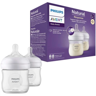 Philips Avent Natural Response Baby Bottles 125ml 0m+, 260ml 1m+, BPA Free for Babies