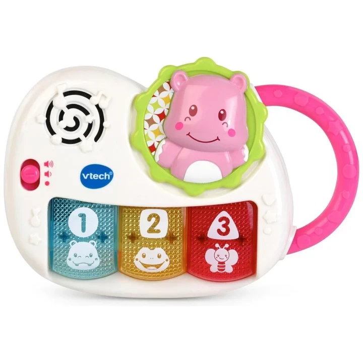 VTech My First Gift Set Baby Gifts and Toys | Including Hippo Animal Plush with Baby Teether, Piano and Rattle, Flower Mirror | 0, 6, 12 Months +
