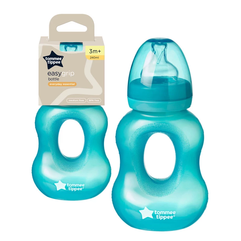 Tommee Tippee Essentials Nipper Gripper Bottle 240Ml, 3m+