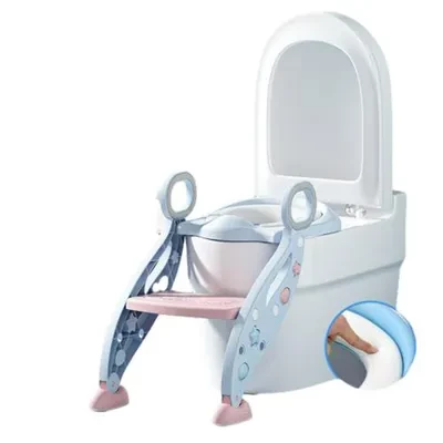2-in-1 Potty Training Seat with Step Ladder, and Handle for Toddlers – Kids Toilet Trainer for Boys & Girls