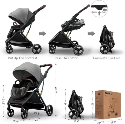 Coballe Baby Stroller, 3 in 1 - Blue