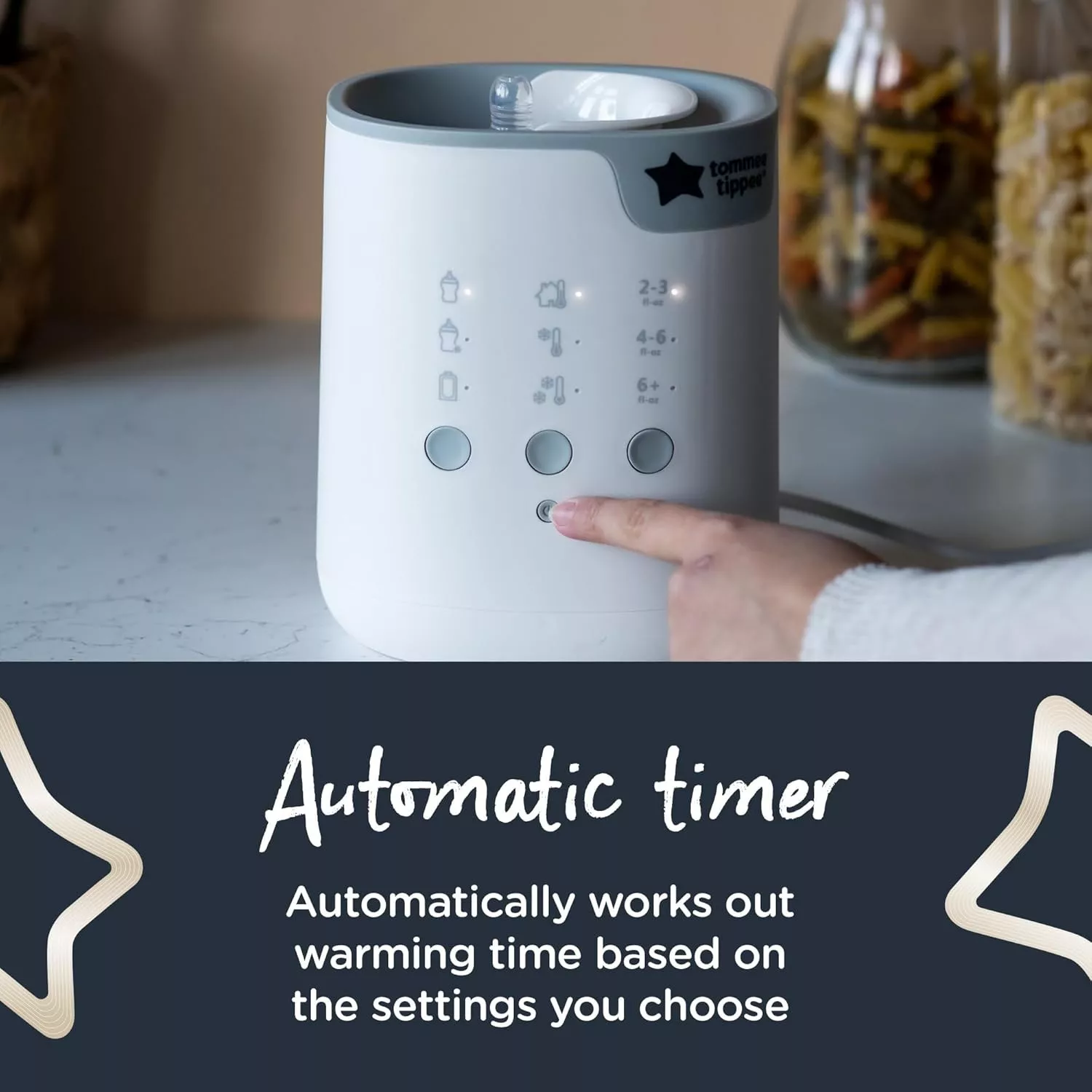 Tommee Tippee Multiwarm Bottle and Pouch Warmer, Warms Baby Feeds to Body Temperature in Minutes, Automatic Timer
