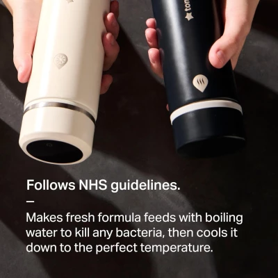 Tommee Tippee PrepGo Formula Feed Maker Set – Portable Hot & Cool Flasks with LED Temperature Display, Fast 2-Minute Feed Cooling