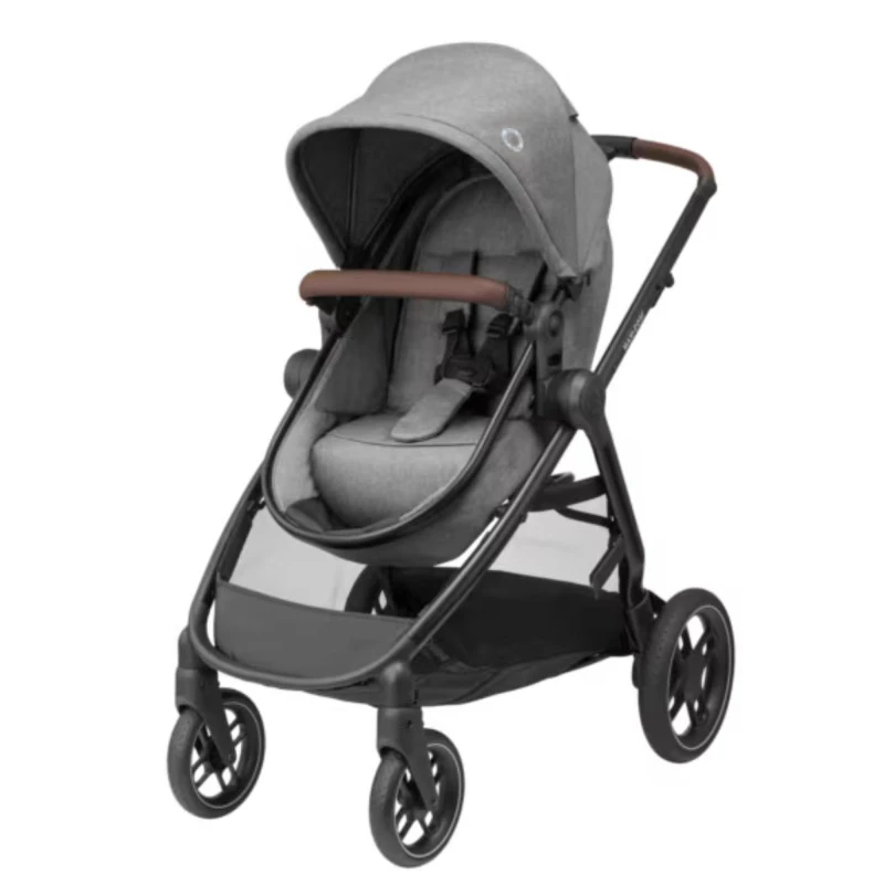 Maxi-Cosi Zelia S Trio 3-in-1 Travel System – Lightweight Reversible Stroller, 2-in-1 Carrycot Seat, CabrioFix S i-Size Car Seat & Nursery Bag