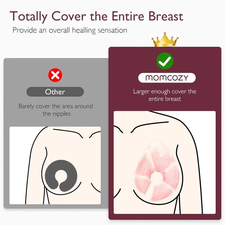 Momcozy Hot and Cold Therapy Breast Pads with 2 Soft Covers, Breastfeeding Essentials